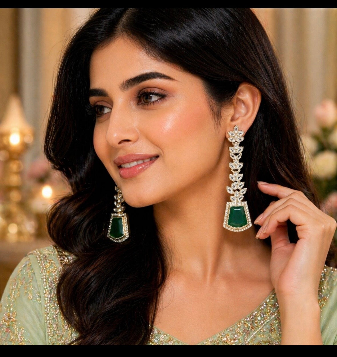Luna Luxe™ Premium Crystal Long Statement Earrings | Luxury Party & Wedding Wear for Women