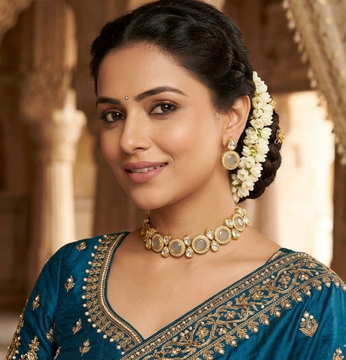 Luna Luxe™ Kundan Choker Necklace Set