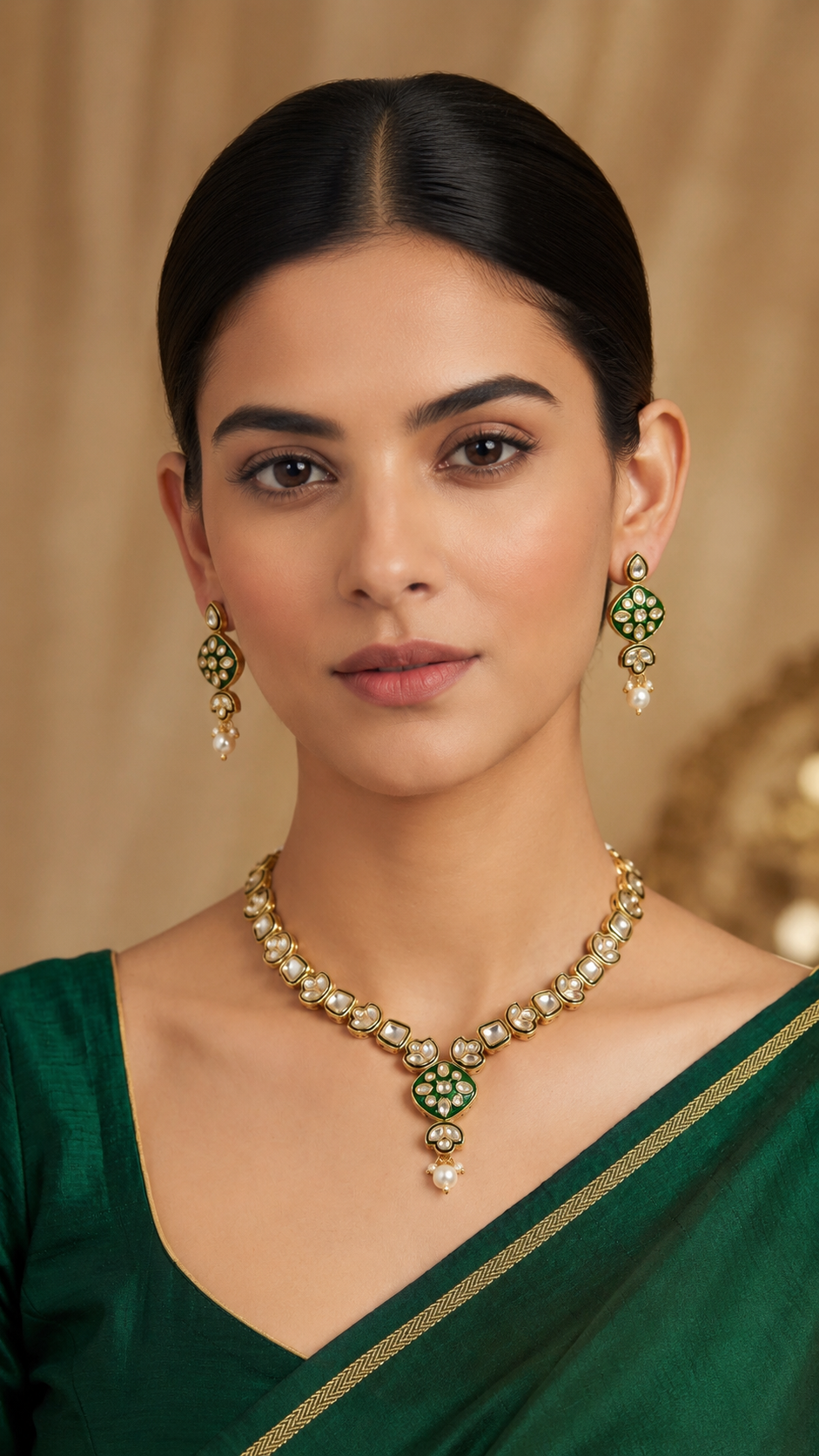 Luna Luxe™ Emerald Crystal Statement Necklace & Earrings Set