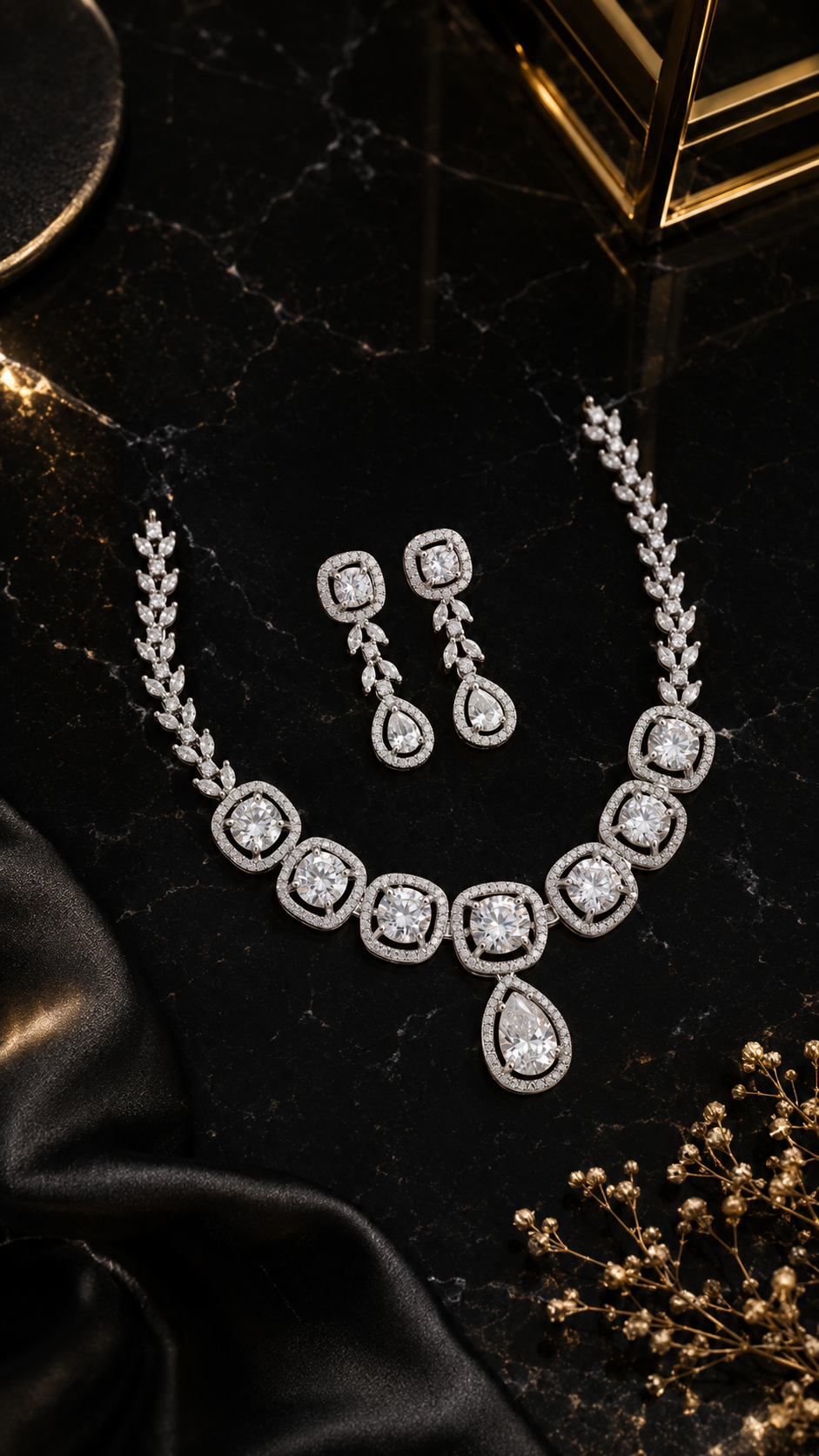 Luna Luxe™ Royal Crystal Bridal Necklace Set | Premium Wedding Jewelry