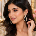 Luna Luxe™ Premium Crystal Teardrop Earrings | Luxury Party Wear Earrings for Women | Multi-Color Variants