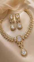 Luna Luxe™ Royal Diamond Crystal Bridal Necklace & Earrings Set