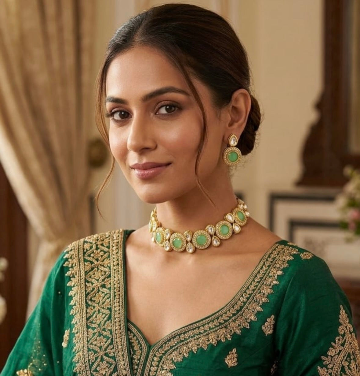 Luna Luxe™ Kundan Choker Necklace Set