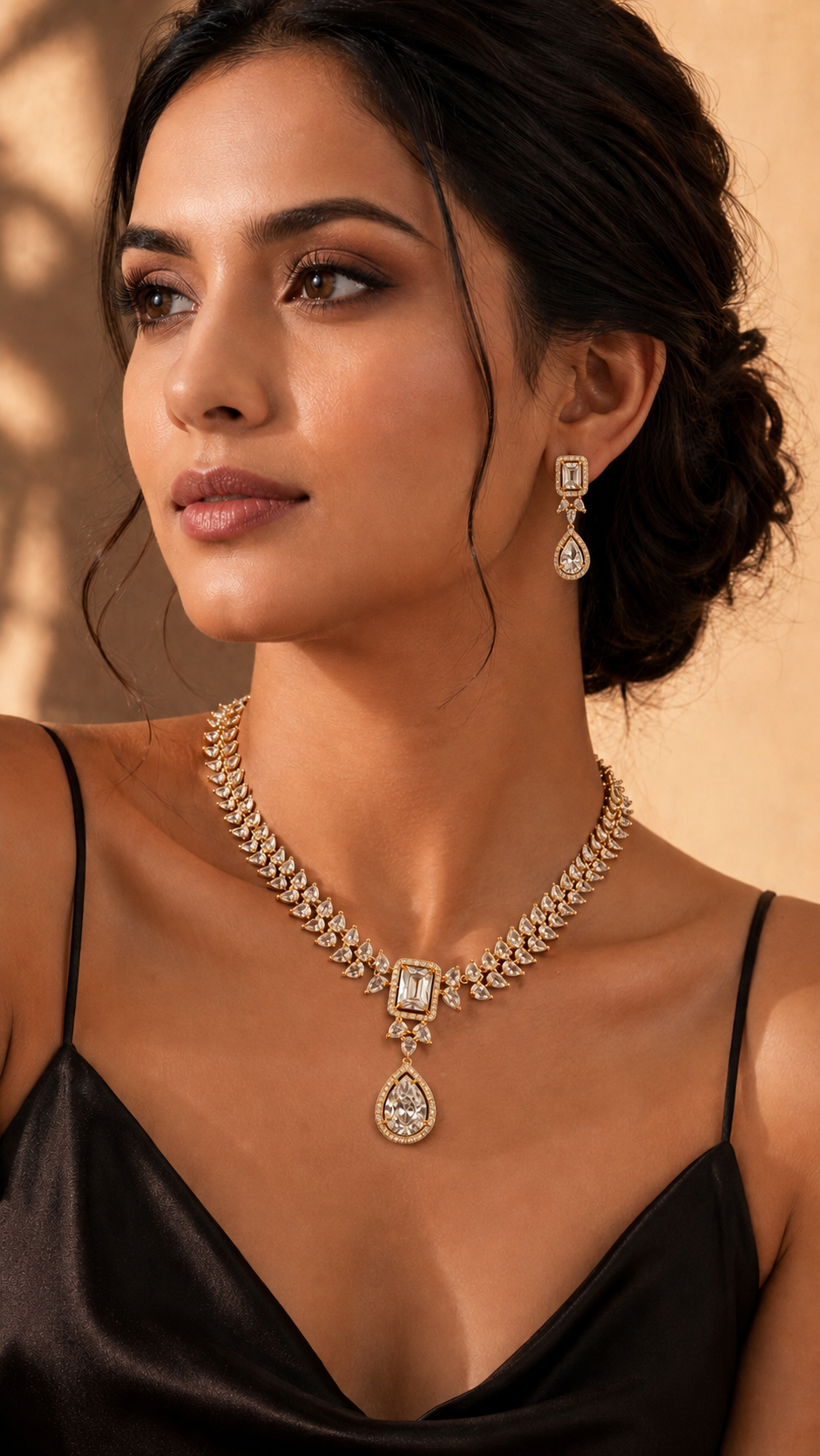 Luna Luxe™ Royal Diamond Crystal Bridal Necklace & Earrings Set