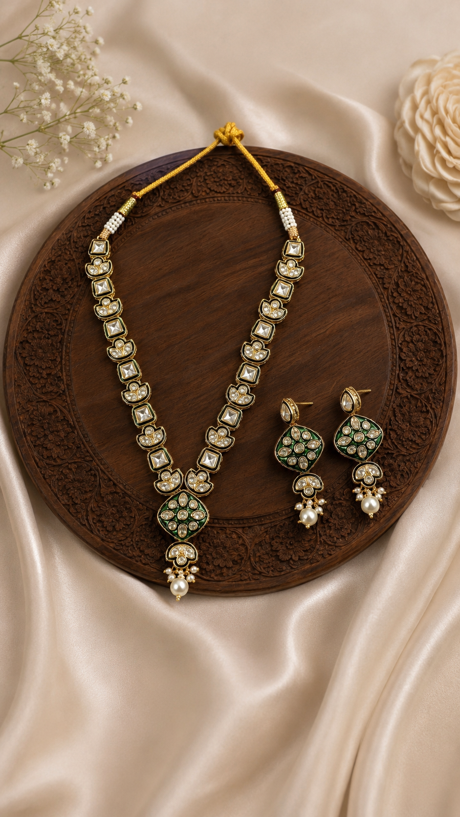 Luna Luxe™ Emerald Crystal Statement Necklace & Earrings Set