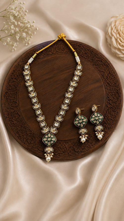 Luna Luxe™ Emerald Crystal Statement Necklace & Earrings Set
