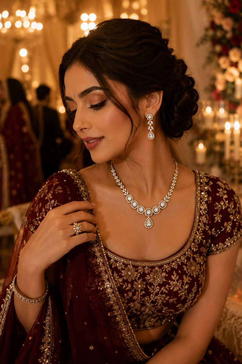 Luna Luxe™ Royal Crystal Bridal Necklace Set | Premium Wedding Jewelry