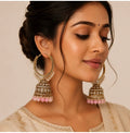 Luna Luxe™ Premium Traditional Gold-Plated Kundan Jhumka Earrings | Ethnic Party & Wedding Wear | Multi-Color Variants