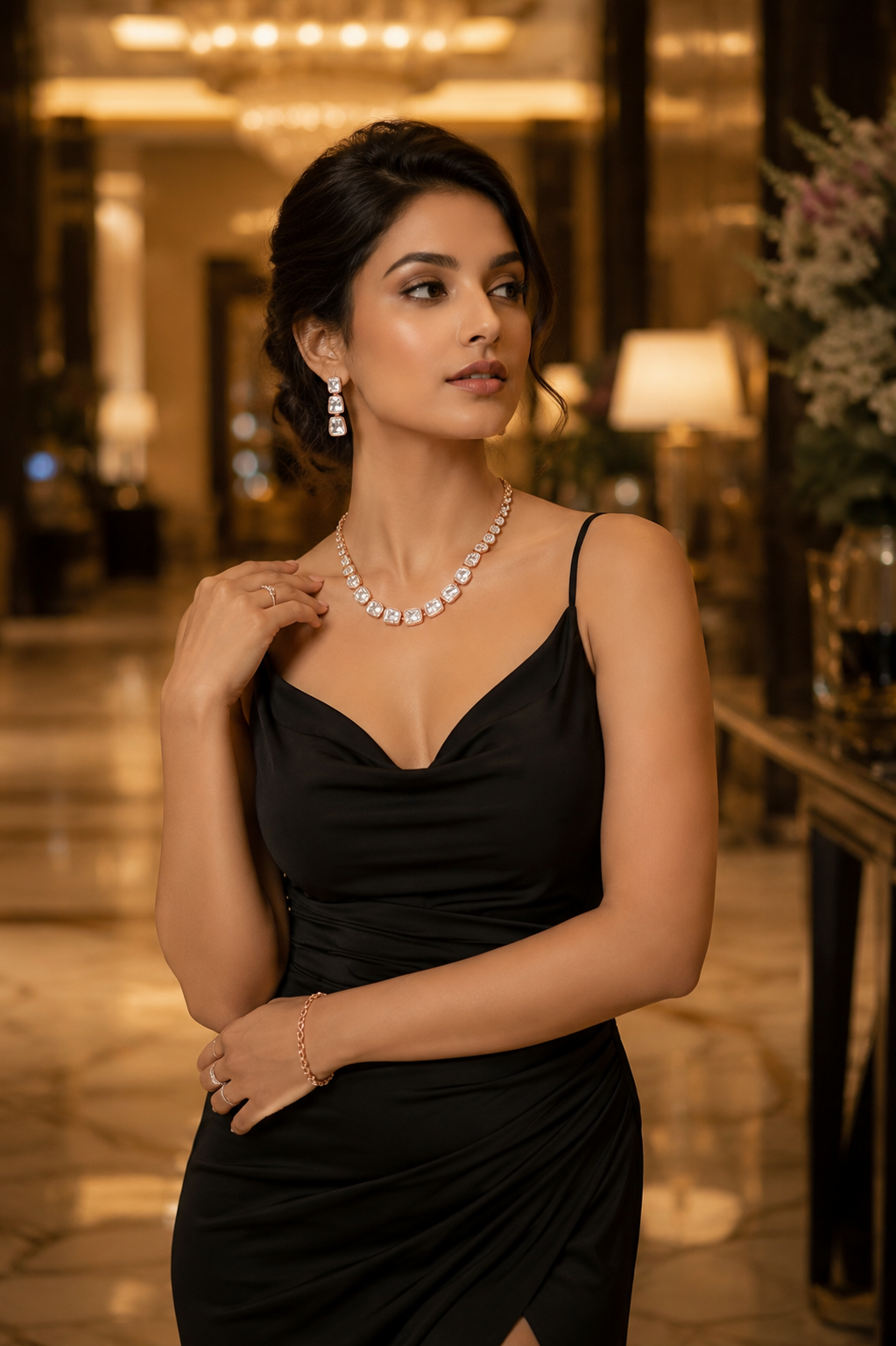 Luna Luxe™ Radiance Crystal Necklace & Earrings Set