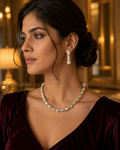Luna Luxe™ Gold Kundan Crystal Necklace & Earrings Set