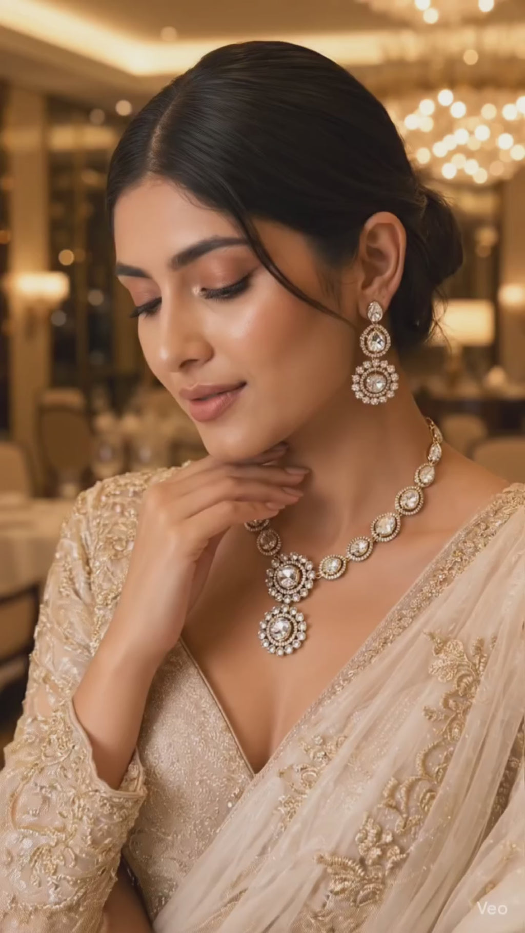 Luna Luxe™ Royal Crystal Bridal Necklace Set with Earrings