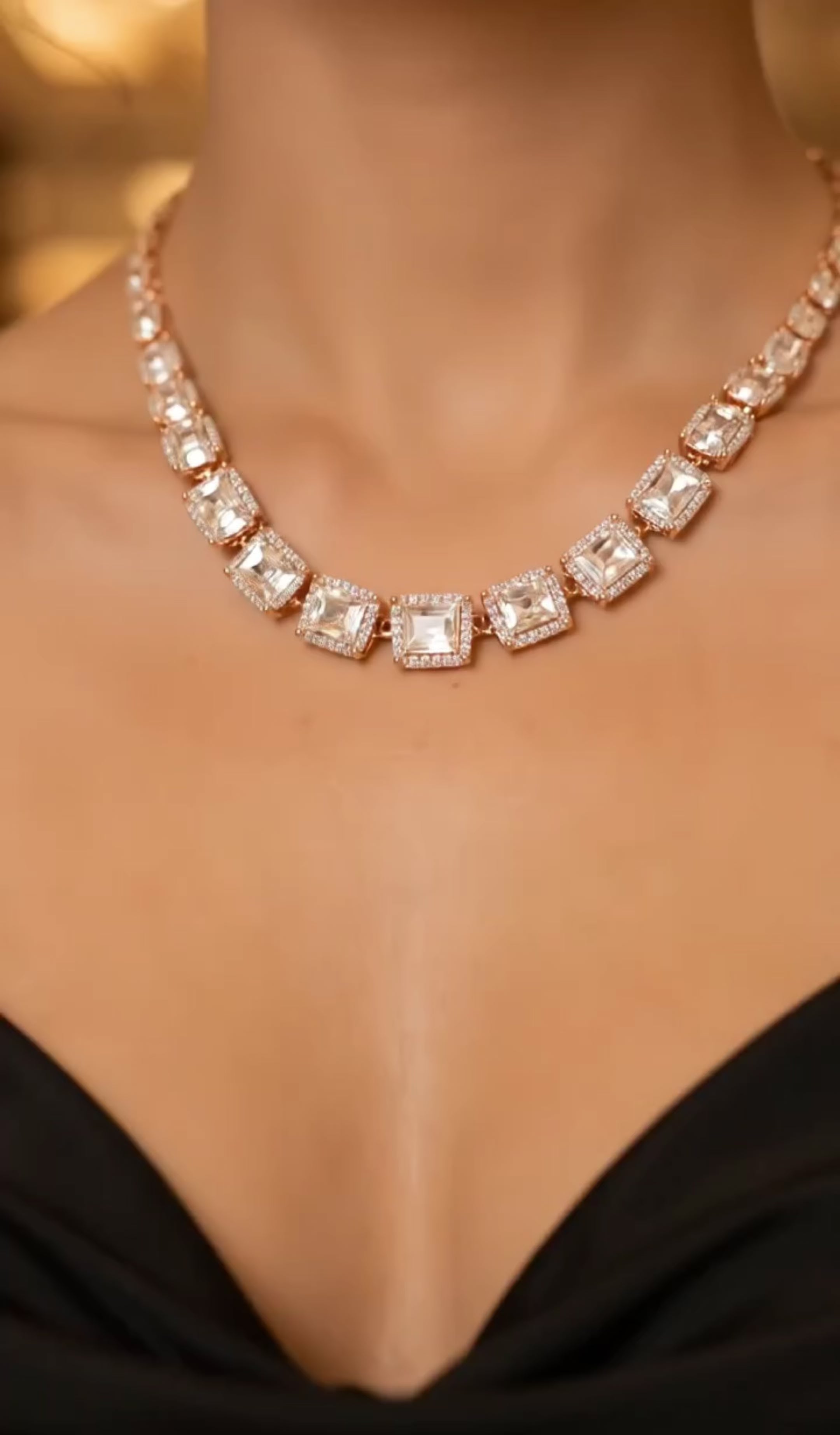 Luna Luxe™ Radiance Crystal Necklace & Earrings Set